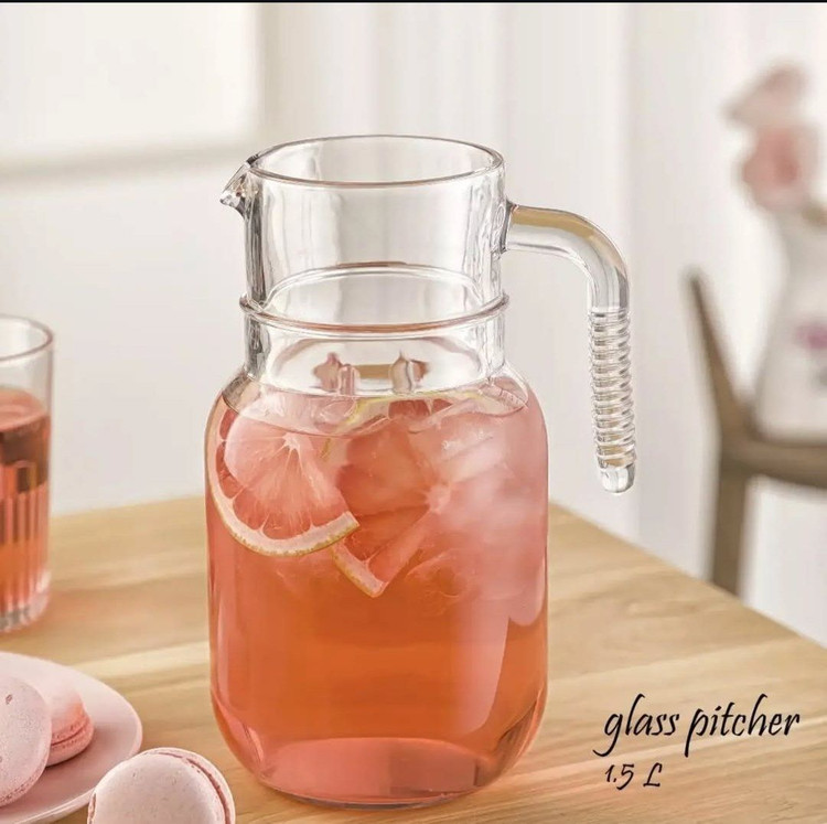 پارچ شیشه ای درب استیل لیمون